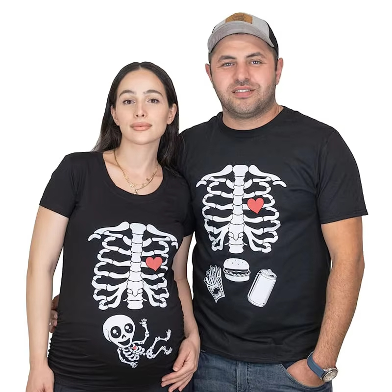 Food Baby X Ray - Kaos Halloween Skeleton Couple X-ray Baby