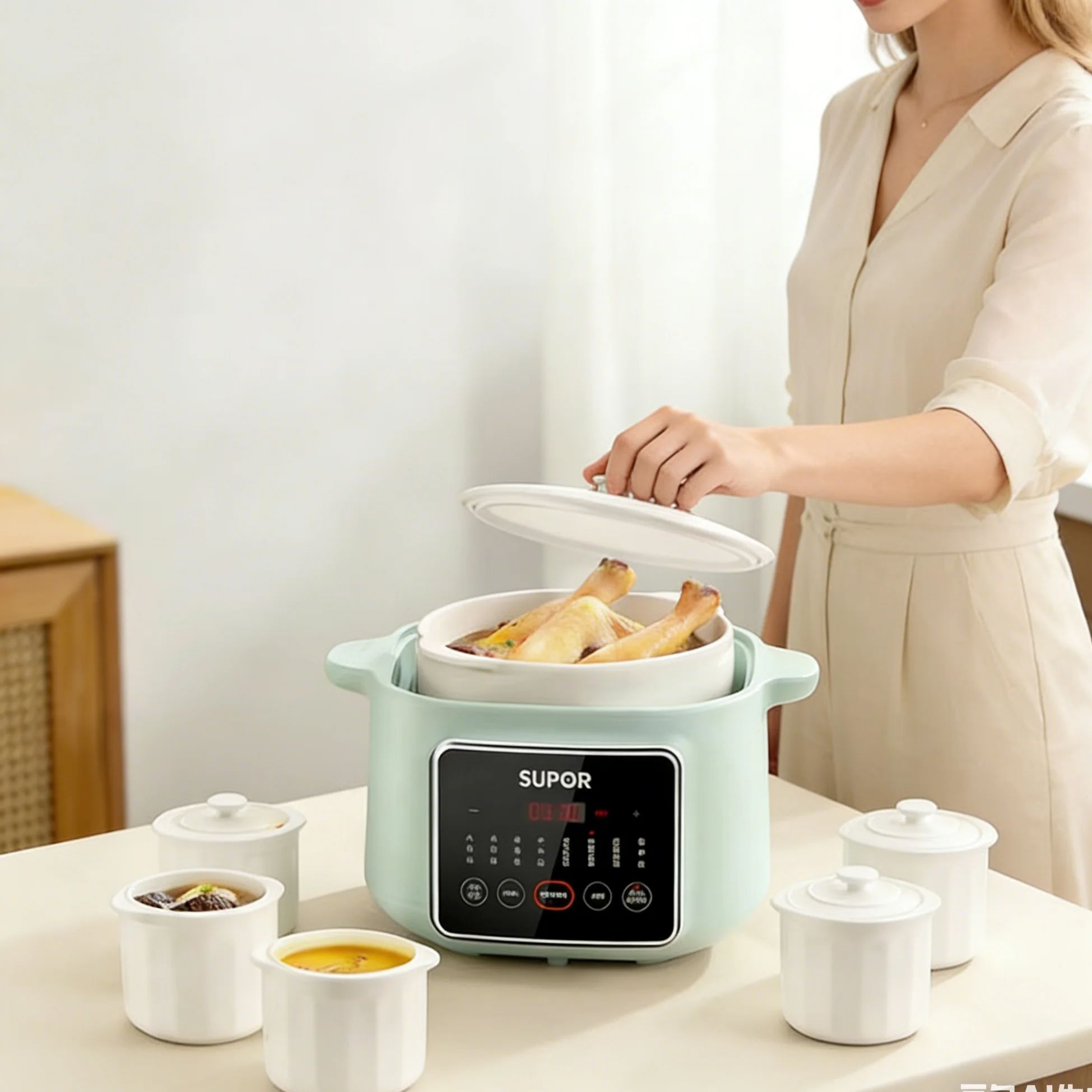 Baby Kitchen Food - SUPOR Panci Masak Lambat Multi-Fungsi Keramik